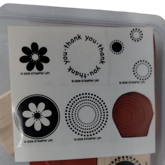 Stampin Up Seeing Spots 6 Piece Rubber Stamp Kit Unmounted 2006 Two Step Stamps - Picture 2 of 4